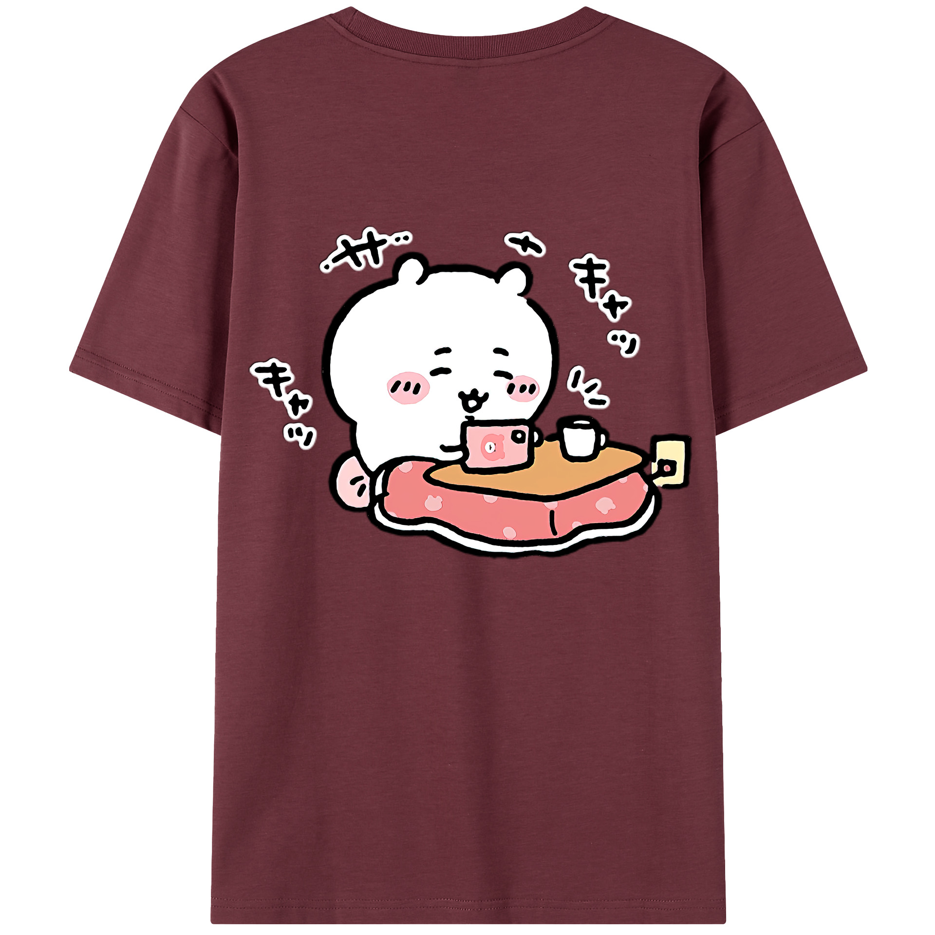（画像用） ちいかわ ちいかわ Chii-kawa chiikawa 綿100％半袖Tシャツ（背面プリント）